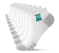 YouShow Mens Trainer Socks Size 12-14 Uk White Ankle Socks Womens Anti Blister Socks Mens Sport Socks Low Cut Women's Running Socks 10 Pairs
