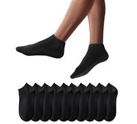 YouShow Short Socks Men Women 10 Pairs Ankle Sneaker Half Socks Booties Cotton Unisex OEKO-TEX Standard 100(Black,35-38 EU)