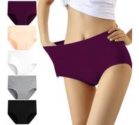YouShow Women's Knickers Cotton Underwear Womens Tummy Control Knickers Size 16 High Waisted Knickers for Women Full Ladies Briefs 5 Pack Pants for Women C Section Underwear(Multicolor-01,XL)