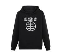 YOUSICHUANG Husker Du Circle Logo Hoody Unisex Ptinted Hoodies Long Sleeve Men's Hooded with Pocket Black L