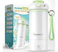 Yousmart Portable Bottle Warmer for Baby, 500ml Fast Heating & Precise Temperature Control, Leak-Proof Design, USB Charging, Child Safety Lock, Ideal for Travel, Formula & Breast Milk Warmer