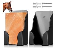 Yousoontic 2 Pcs 4lb Mineral Salt Block Holder Small Plastic Lick Salt Block Stand Horse Feeding Supplies for Whitetail Deer Goat Horses Stall Wall Derby Day Horse Race, Black, 4.33 x 2.76 x 7.4 in