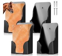 Yousoontic 4 Pcs 4lb Mineral Salt Block Holder Small Plastic Lick Salt Block Stand Horse Feeding Supplies for Whitetail Deer Goat Horses Stall Wall Derby Day Horse Race, Black, 4.33 x 2.76 x 7.4 in