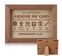 Yousoontic Christian Put on the Full Armor of God Wooden Plaque Sign Farmhouse Bible Rustic Sign Decor for Christian Wall Poster Print Canvas Painting Picture Home Decoration