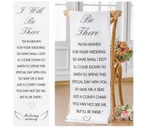 Yousoontic Memorial Wedding Chair Sign for Ceremony Wedding Memorial Sign 14 x 49 Inch Save a Seat for Someone in Heaven Linen Reserved Decorations (I Will Be There)