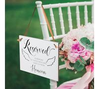 Yousoontic Reserved Signs for Wedding Wood in Loving Memory Wedding Sign in Memory of Parents Celebrating from Heaven Ceremony Seat Banner for Ceremony Restaurant(Heaven)