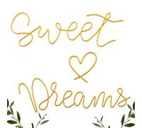 Yousoontic Sweet Dreams Wall Decor Above Bed Minimalist Metal Bedroom Wall Art Modern Sweet Dreams Decorative Metal Sign for Home Bedroom Hotel Dormitory Door Decorations, 29.15'' Total Length (Gold)