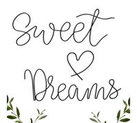Yousoontic Sweet Dreams Wall Decor Above Bed Minimalist Metal Bedroom Wall Art Modern Sweet Dreams Decorative Metal Sign for Home Bedroom Hotel Dormitory Door Decorations, 29.15'' Total Length(Black)