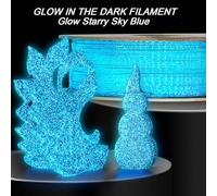 YOUSU 1.75mm Black PLA Glow in The Dark Filament, Glow Green Starry Sky 3D Printer Material with +/ - 0.03mm Accuracy, Compatible with FDM 3D Printers, 1KG Spool for Home Decor and (4)