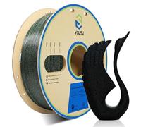 YOUSU 1.75mm PLA Glow in the Dark Filament, Black PLA 3D Printer Filament, Glow Green Starry Sky Luminous Material with +/ - 0.03mm Accuracy for FDM 3D Printers (5)