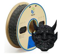 YOUSU 1.75mm PLA Glow in the Dark Filament, Black PLA 3D Printer Filament with Glow Green Starry Effect, +/ - 0.03mm Accuracy, 1kg Spool for FDM 3D Printers (1)