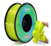 YOUSU TPU Filament 1.75mm,Transparent Galaxy TPU Fluorescent Yellow