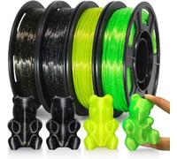 YOUSU TPU Filament 1.75mm,Transparent Galaxy TPU Yellow & Green, Black Filament Galaxy Gold & Colorful
