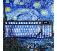 YOUSUOMASTER Clear Themed Keycaps, 136 Keys Shine Through Keycaps, PC Transparent Key Cap, Cherry Profile Custom Key Caps for Mx Switches Mechanical Gaming Keyboards (Starry Night Theme)