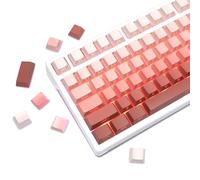 YOUSUOMASTER Pink Gradient PBT Keycaps, Side Printed Keycap,132 Keys PBT Doubleshot Keycaps, Shine Through Cherry Profile Custom Key Caps for Mx Switches Mechanical Gaming Keyboards