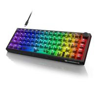 YOUSUOMASTER X83 Wired Gaming Keyboard with Volume Knob, Black | 60 Percent Mechanical Keyboard Gasket Mount RGB Backlit with Software,Mini Keyboards with 66 Keys Hot Swappable Red Switch