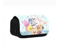 YOUSWAN Kpop Stray Kids Pencil Case, Large Capacity with Multiple Compartments for Boys, Girls, Students and Office Supplies, black, 20 cm x 10 cm x 7,5 cm, A