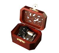 Youtang Creative Hollow Cover 18-note Wind-up Wooden Musical Box,Musical Toys,Tune:Swan Lake
