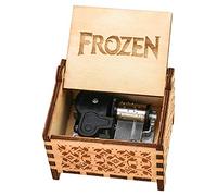 Youtang Frozen Music box 18 Note Windup Clockwork Mechanism Engraved Wood Music Box for Kids,Play Let it Go,Brown