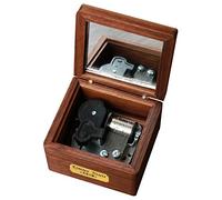Youtang Music Box, Walnut Wood Mini Size 18-note Clockwork Musical Box,Music Gifts,Play City of Stars(Silver Movement)