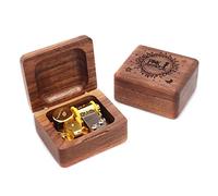 Youtang Pink Panther Music box Walnut Wood Musical Box Wind Up Gold Mechanism Gift Box for Christmas,Birthday,Valentine's Day
