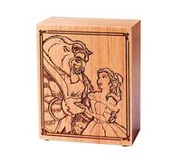 Youtang Wind up Music Box Clockwork Mechanism Engraved Wood Frame Style Musical Box(Beauty and The Beast)