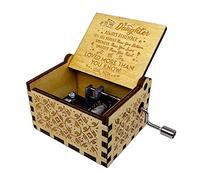 Youtang You are My Sunshine Music box 18 Note Hand Crank Engraved Wood Musical Box Antique Vintage Personalizable Gift for Christmas Birthday (From Mom to Daughter)…