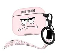 Youtec for Airpods Pro 2nd Generation Case,Don't Touch Me Cool Cover with Lanyard Big Eyes Cute Cartoon for Airpods Pro 2nd Generation Case,Soft Shockproof Cover for Women Men-Pink