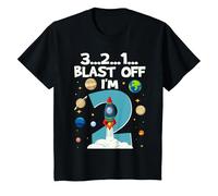 Youth 3...2...1.. Blast Off I'm 2 Rocket Space 2th Birthday Party T-Shirt