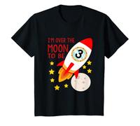 Youth 3rd Rocket Birthday T Shirt - I'm Over The Moon To Be 3 T-Shirt