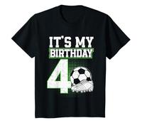 Youth 4 Year Old Soccer Boy Its My 4th Birthday Soccer Ball T-Shirt