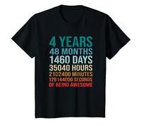 Youth 4 Years 48 Months 1460 Days Of Being Awesome - 4th Birthday T-Shirt
