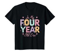 Youth 4th Birthday Outfit Cute In My Four Year Old Era Party T-Shirt