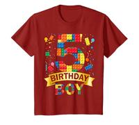 Youth 5 Year Old Boy Gifts Building Blocks T-Shirt