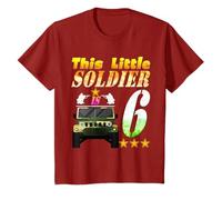 Youth 6 Year Old Soldier Birthday Boy 6th Birthday Kids Army Camo T-Shirt
