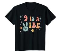Youth 9 Is A Vibe Girls 9th Birthday Party Nine Boho Hippie T-Shirt