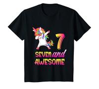 Youth Awesome 7 Year Old Unicorn Girl 7th Birthday Girls T-Shirt