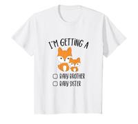 Youth Baby Reveal I`m Getting A Baby Brother Sister Cute Fox T-Shirt