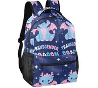Youth Backpack Modern Style Twill Weave Fabric Standable Design for Teens, Space Galaxy Transgender Wyrm Pride Flag Cute Trans Love, S, Daypack