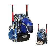 Youth Baseball Bag Large Adjustable Shoulder Straps Backpack with Fence
