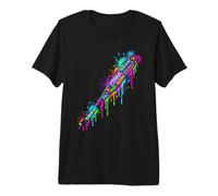 Youth Baseball Bat Graffiti Drip Boys Tee Ball League Premium T-Shirt