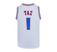 Youth Basketball Jerseys Taz !# Space Jam Jersey Kids Shirts White S-XL - White - S