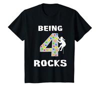 Youth Being 4 Years Old Rocks Girl Rock Climber 4th Birthday T-Shirt