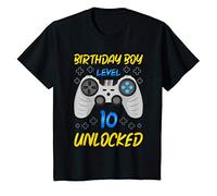 Youth Birthday Boy Level 10 Unlocked Gamer 10th Birthday Gift T-Shirt