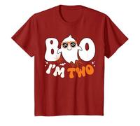 Youth Boo I'm Two Ghost Second 2nd Birthday Boy Groovy Halloween T-Shirt