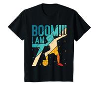 Youth BOOM!!! I Am 7 Soccer Player Coach Football Birthday T-Shirt