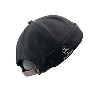 Youth Boy Girl Docker Beanie Hat Adjustable Leather Buckle Vintage Style Brimless Cuffed Cap Skullcap - - 21.6/23.6" Head Circumference