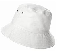 Youth-Bucket-Hat for Big Boys Girls 10-16yrs,Kids Summer Solid-Cotton Sun-Beach-Hat Fisherman-Cap for Teens (Size 22.4"), White, 8-16 Years