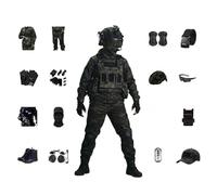 Youth Camouflage Uniform 15-Piece Set Shirt Pants Boots Helmet Knee Pads | Poly-Cotton Grid Woven;Includes Backpack,Vest,Eyewear,Headset,Belt;For Hiking,Camping,Field Training,Airsoft