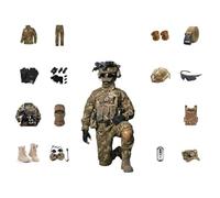 Youth Camouflage Uniform 15-Piece Set Shirt Pants Boots Helmet Knee Pads | Poly-Cotton Grid Woven;Includes Backpack,Vest,Eyewear,Headset,Belt;For Hiking,Camping,Field Training,Airsoft